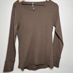 Royal‎ Robbins Women Top Small Stripe Long Sleeve  V-Neck Hiking Standard Fit